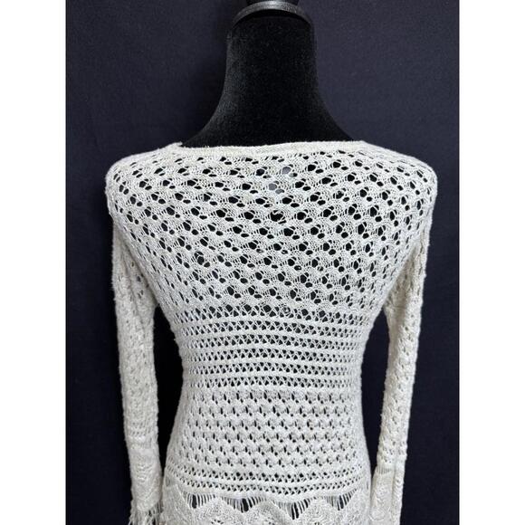 Rue21 Womens Crochet Boho Long Sleeve Top Festival Beachy Fairycore XS - Picture 8 of 9